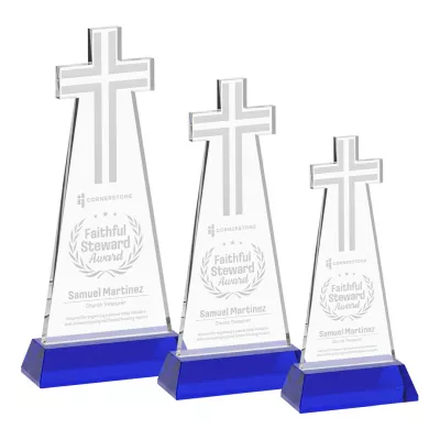 Cross Award on Hartford Base - Blue