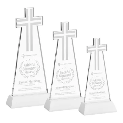 Cross Award on Hartford Base - White