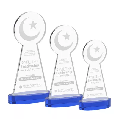 Crescent & Star Award on Alberton Base - Blue