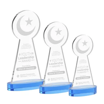 Crescent & Star Award on Alberton Base - Sky Blue
