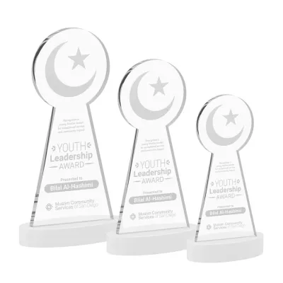 Crescent & Star Award on Alberton Base - White