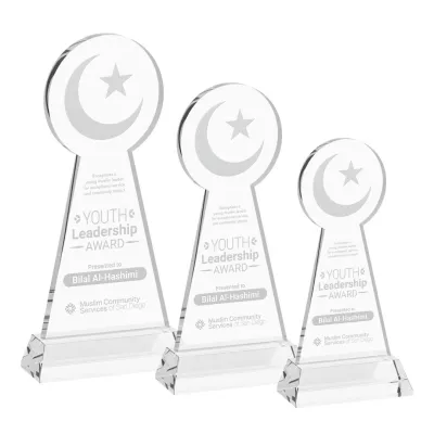 Crescent & Star Award on Hartford Base - Clear
