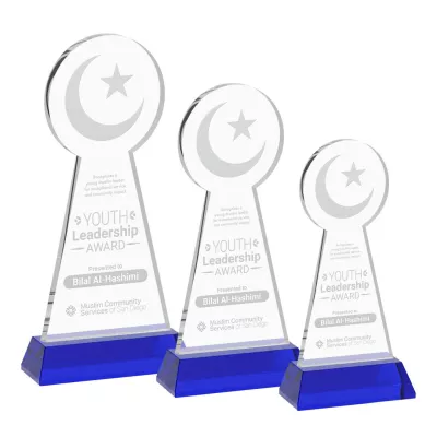 Crescent & Star Award on Hartford Base - Blue