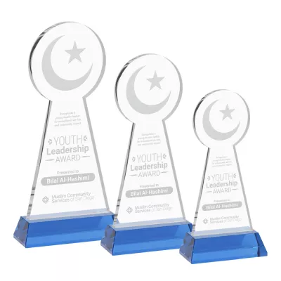Crescent & Star Award on Hartford Base - Sky Blue