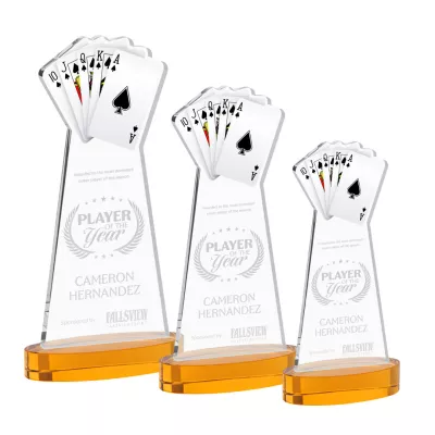 Poker Award on Alberton Base - Amber
