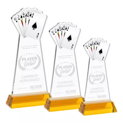 Poker Award on Hartford Base - Amber
