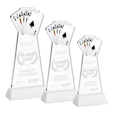Poker Award on Hartford Base - White