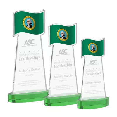 Flag Award on Alberton Base - Green