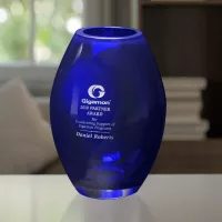Cobalt Barrel Vase 8-1/2"