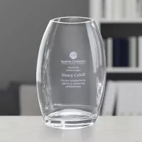 Clear Oval Vase 8-1/2"