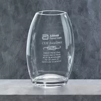 Clear Oval Vase 10-1/2"