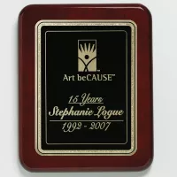 Champlain Rosewood Plaque 9" x 12" with Lasered Plate