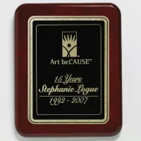 Champlain Rosewood Plaque 9" x 12" with Lasered Plate