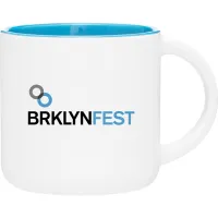 14 oz Minolo Ceramic Mug (Matte White/Sky Blue)