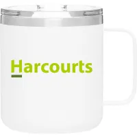 12 oz Camper Travel Mug (Matte White)