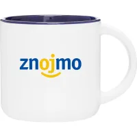 14 oz Minolo Ceramic Mug (Matte White/Cobalt Blue)