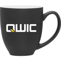 15 oz Bistro Ceramic Mug (Matte Black/Glossy White)