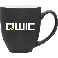 15 oz Bistro Ceramic Mug (Matte Black/Glossy White)