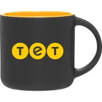 14 oz Minolo Ceramic Mug (Matte Black/Yellow)