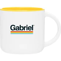 14 oz Minolo Ceramic Mug (Matte White/Yellow)
