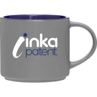 16 oz Monaco Ceramic Mug (Matte Storm Gray/Cobalt Blue)