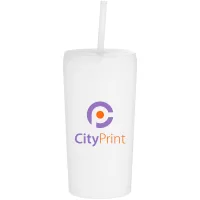 20 oz Seafare Recycled Plastic Matte Double-Wall Coffee Travel Tumbler with Straw