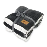 Mink Sherpa Blanket - Charcoal