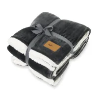 Mink Sherpa Blanket - Charcoal