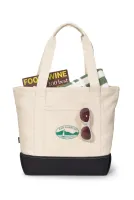 Newport Cotton Zippered Tote - Black