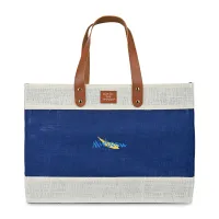 Out of the Woods Jute Market Tote - Navy Blue