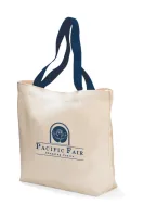 Colored Handle Tote - Navy Blue