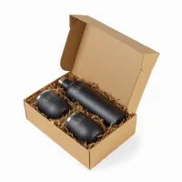 CORKCICLE Canteen & Stemless Wine Cup Gift Set - Matte Black