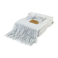 Everlasting Recycled Polyester Throw Blanket - Soft Grey Herringbone