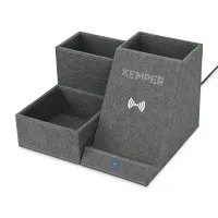 Eden Recycled rPET Wireless Charging Desk Organizer - Charcoal Heather