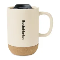 Valo Ceramic Lidded Mug - 14 Oz. - Bone