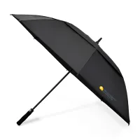 Elements 60" Recycled rPET Auto Open Dual Canopy Golf Umbrella - Black