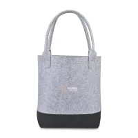 Out of the Woods® Felt Colorblock Tall Tote - Light Grey-Black