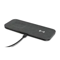 Eden Recycled rPET Wireless Dual Charging Pad - Charcoal Heather
