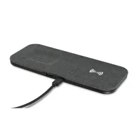 Eden Recycled rPET Wireless Dual Charging Pad - Charcoal Heather