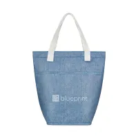 Sami Laminated Recycled Non-Woven Mini Tote Cooler - Denim Flecks