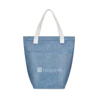 Sami Laminated Recycled Non-Woven Mini Tote Cooler - Denim Flecks