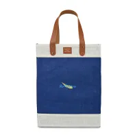 Out of the Woods Jute Tall Tote - Navy Blue