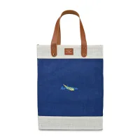 Out of the Woods Jute Tall Tote - Navy Blue