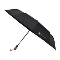 Elements 46" Recycled rPET Auto Open/Close Folding Umbrella - Black