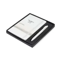 Moleskine Medium Notebook and GO Pen Gift Set - White