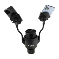 iLive Cup Holder with Dual Mobile Phone Mount - Black