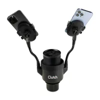 iLive Cup Holder with Dual Mobile Phone Mount - Black