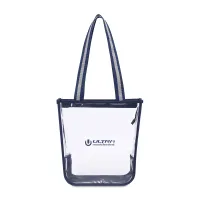 Sigma Clear Zippered Tote - Navy