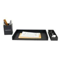 Easton 3 Piece Desktop Organizer Set - Black