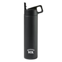 MiiR Vacuum Insulated Wide Mouth Leakproof Straw Lid Bottle - 20 Oz. - Black Powder